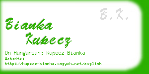 bianka kupecz business card